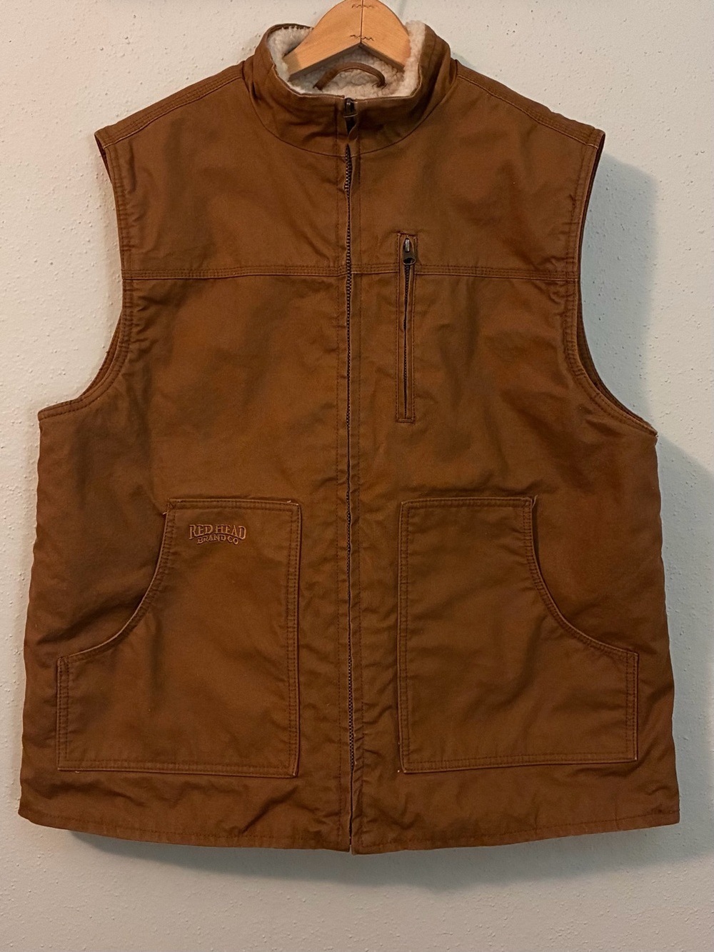 RedHead Brand Co. Brown Duck Canvas Sherpa Lined Vest L